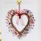 Glitzhome® 17" Patriotic American Berry Heart Wreath